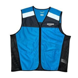 Amazon Men's Size XL Blue Reflective‎ Work Delivery Vest